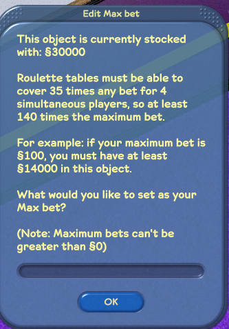 Setting the Maximum Bet