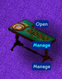 Roulette Table Manage Pie Menu