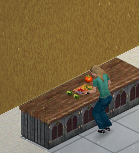 Sim Making Salad